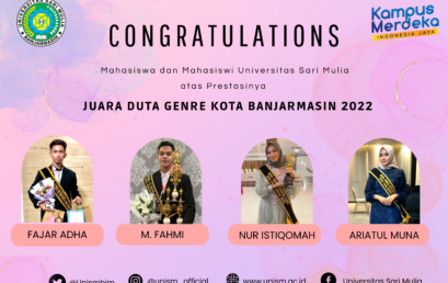 Empat Mahasiswa Universitas Sari Mulia Boyong Penghargaan di Grand Final Duta Genre Kota Banjarmasin 2022