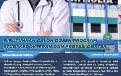 Open Recruitment Calon Dosen Sarjana Kedokteran dan Profesi Dokter